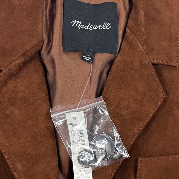 Madewell Women’s The Kline Leather Blazer Size 2 Soft Mohagany - Picture 3 of 16